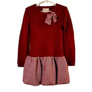 Hierloom's by Polly Flinders Girl's‎ Red Sweater Dress Size L